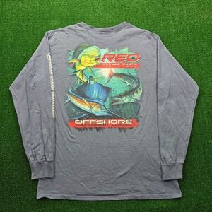Rugged Earth Outfitters Tshirt Mens Large Long Sleeve Offshore Fishing Swordfish